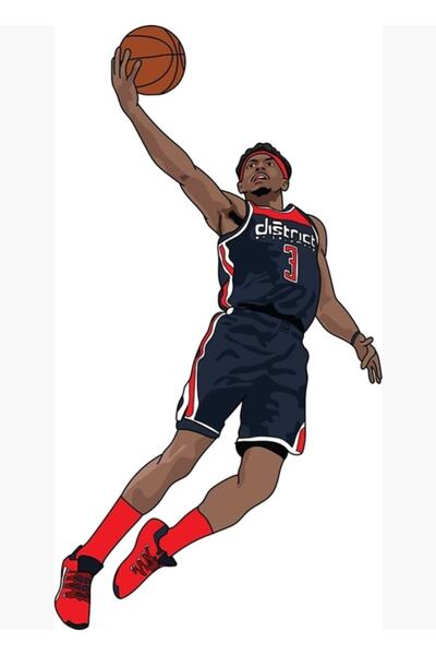 Universal Μπράντλεϊ Μπίλ - Ξύλινη διακοσμητική αφίσα του Washington Wizards