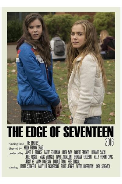 Universal The Edge Of Seventeen Alternativa (2) Slikanje Drveni Poster Dekora...