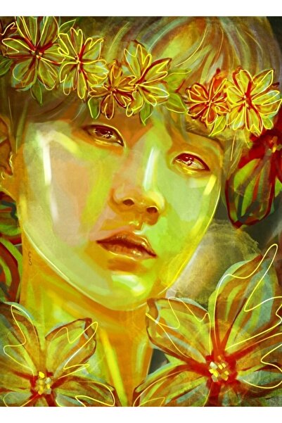 Universal Bts Suga Flower Crown Ψηφιακή ζωγραφική με εικόνες Ξύλινη αφίσα Δια...