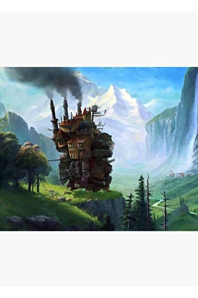 Universal Moving Castle Painting in the Forest Wooden Poster Decorative