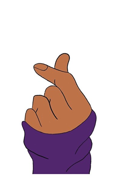 Universal Κορεάτικη Καρδιά με Δάχτυλα - Ξύλινη Διακοσμητική Αφίσα Bts με Κωδι...