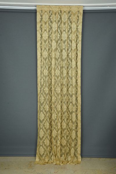 AKÇA TEKSTİL Damaks Model Gold Color Single Wing Ready-made Planted Pleated Background Curtain 75*260 Cm