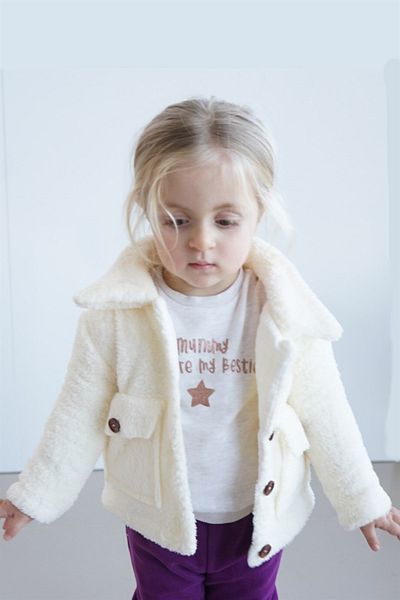ipek atlas Plush Girl's 100% Cotton Muslin Coat