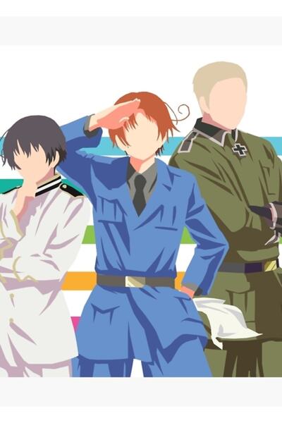 Universal Hetalia Axis Powers Minimalist Painting Wooden Poster Decorative