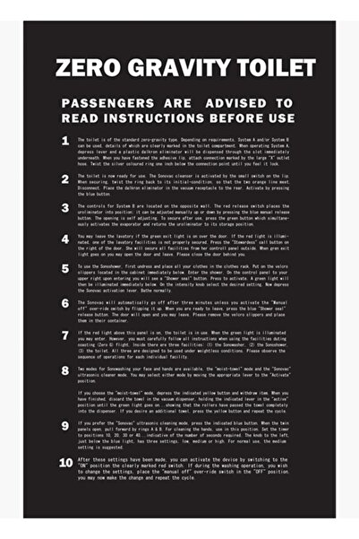 Universal 2001 a Space Odyssey Zero Gravity Toilet Instructions Table Wooden ...