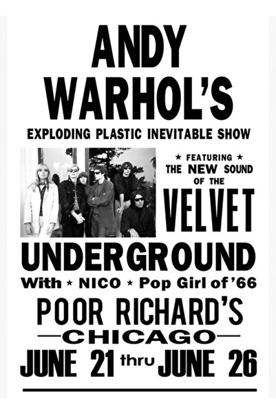 Universal Poster decorativ din lemn cu pictură Velvet Underground de Andy Warhol