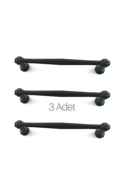 ARON (3 PCS) Column Handle (MATTE BLACK) TV Unit Nightstand Dresser Console Kitchen Cabinet Door Handle 128mm