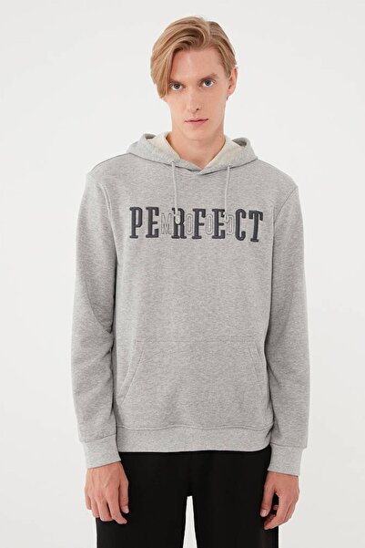 Mavi Чоловічий сірий світшот з принтом Perfect 066337-30781