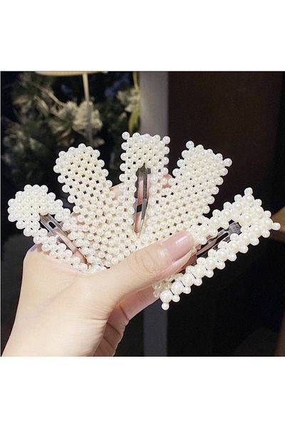ÇELİKONLİNE Set de cleme de păr, model perlat, 5 piese, pentru femei