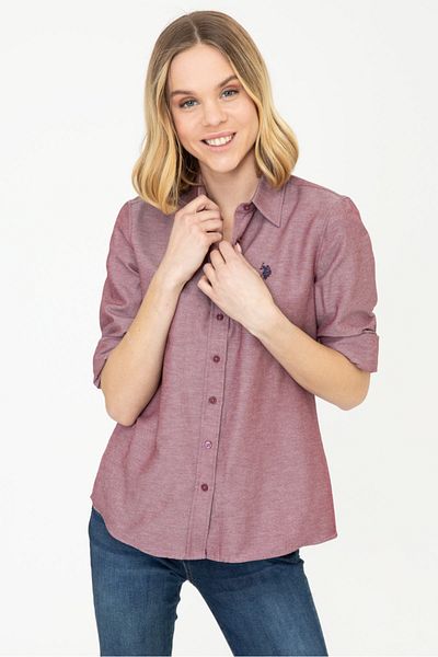 U.S. Polo Assn. Cămașă roșie pentru femei