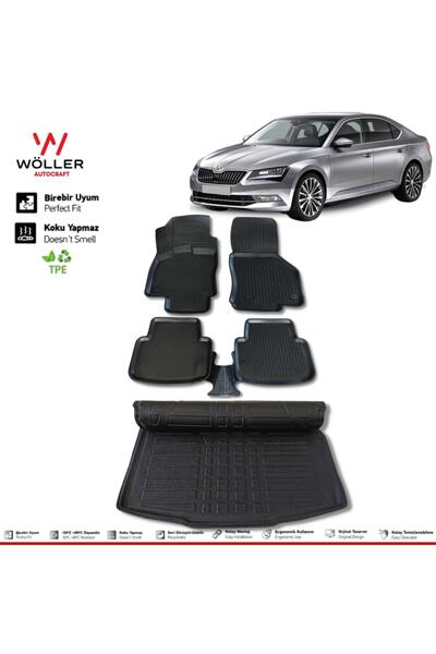 wöller Skoda Superb Paspas Bagaj Havuzu Set 2015 2024 Arası 3d Ultraflex Set