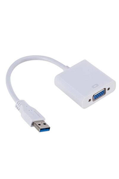 Microcase Usb 3.0 To Vga Adaptör - 20 Cm Beyaz (usb 3.0 Ve Usb 2.0 Destekler)...