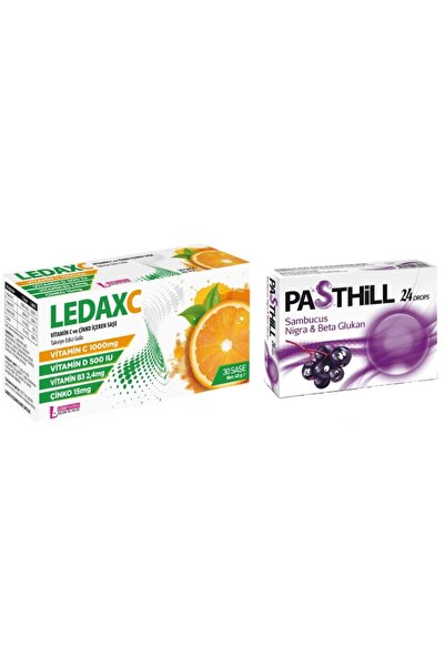 LedaPharma Ledaxc 30 كيس يحتوي على فيتامين C والزنك + Pasthill Sambucus Nigra