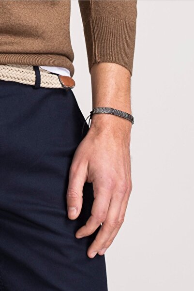 İSTLİV Hematit Doğal Taş Füme Erkek Bileklik