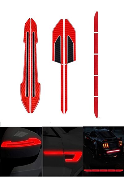 ÖZKAŞ 3 Çeşit Reflektörlü Paket Sticker Ayna Bagaj Kaput Oto Aksesuar