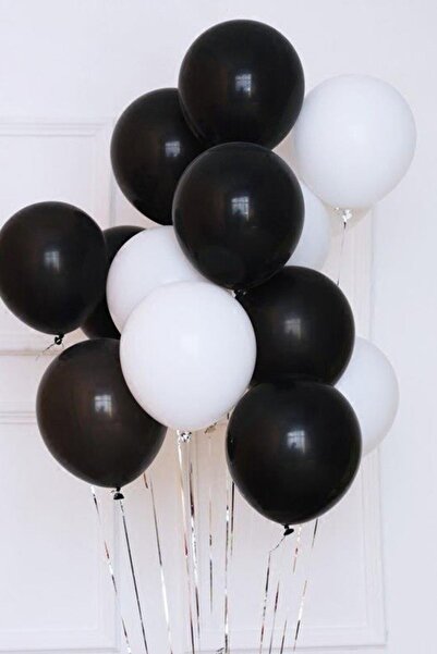 Parti dolabı 13 Pieces Matte Black, 12 Pieces Matte White, 25 Pieces Mixed Latex Flying Balloons