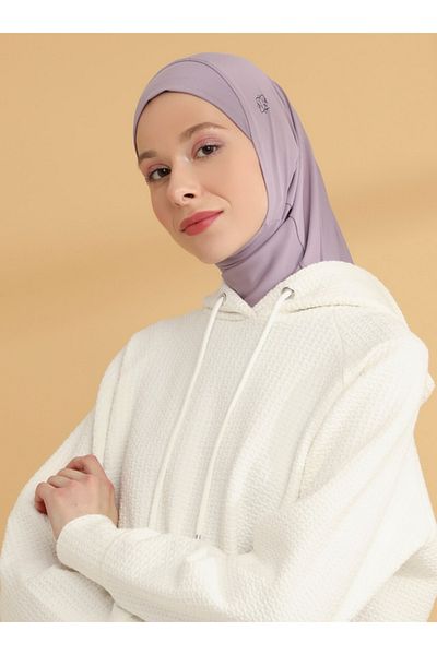 Tuva Şal Plain Hijab Sports Bonnet - Lilac - Tuva