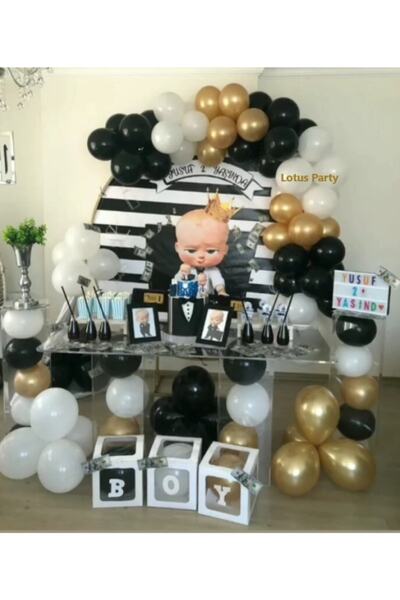 LOTUS PARTY 60 bucăți - Boss Baby - Aur metalic - Alb - Set de lanțuri de bal...