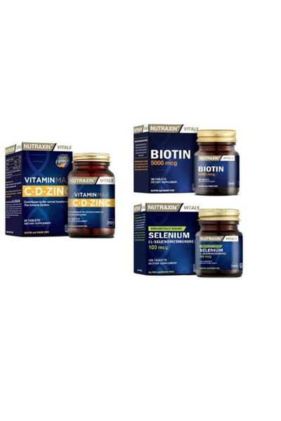 Nutraxin Vitamin Max - C, D, Zinc, Selenium and Biotin Limit 60 Tablets + 100 Mcg Selenium + 5000 Mcg Biotin