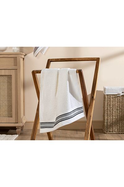 English Home Prosop de față din bumbac în dungi 50x70 Cm Alb-antracit
