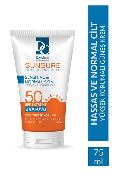 Dermo Clean Sunsure Sunscreen Series - Sensitive and Normal Skin, 75 ml