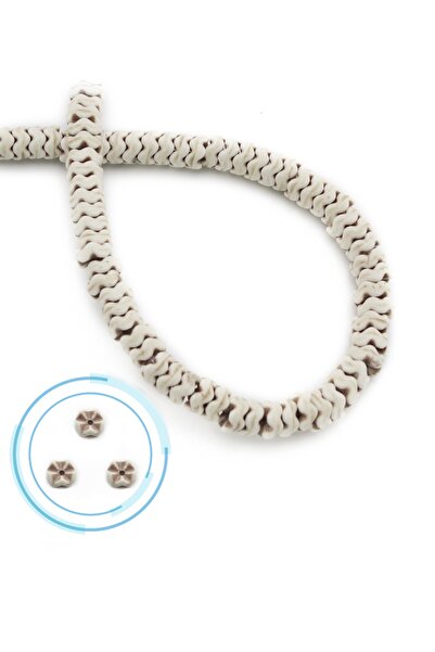 Uçar Doğaltaş Turkuaz Sıkma Doğal Taş Parlak Beyaz Rondela Kesim 6x3mm Dizi [B+]