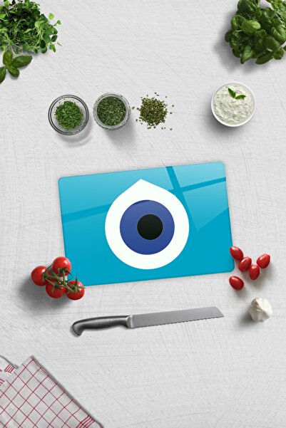 Decorita Cam Kesme Tahtası - Cam Kesme Tablası | Nazar Boncuğu | 20cm X 30cm
