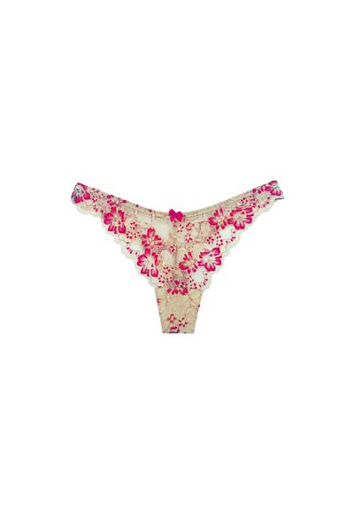 HNX Double Color Lace Brazil Thong Women's Panties