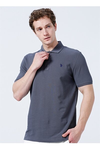 U.S. Polo Assn. Ανδρικό μπλουζάκι Polo Neck Slim Fit Grey