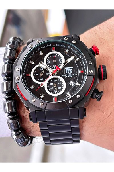 Daniel Klein T5 Black Color Inner Functions Active Choronograph Waterproof Men's Wristwatch- Bracelet