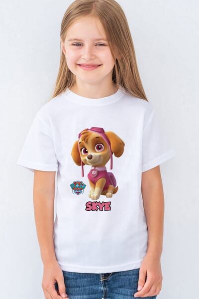 Morinna İm Paw Patrol Skye Baskılı Unisex Çocuk Tişört T-shirt Mr-06