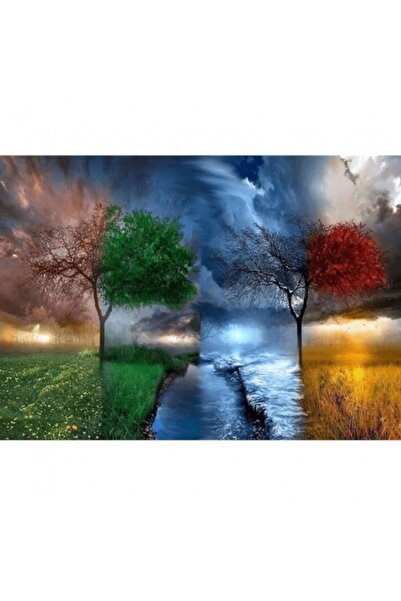Genel Markalar Canvas Dört Mevsim Sayılarla Boyama Seti Kasnaklı 50 X 65 Cm