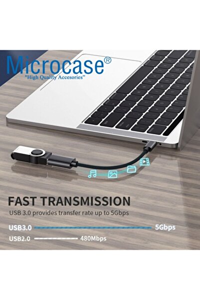 Microcase Type C Usb 3.0 Otg Adaptör - Siyah Al2599