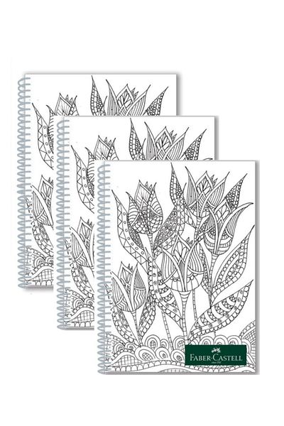 Faber Castell 3 bucăți A4 spirală PP Copertă Stil 80 Yp. Caiet în carouri