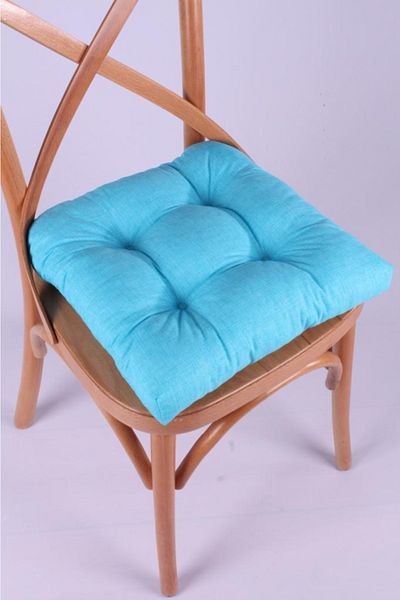 ALTINPAMUK Lina Turquoise Pouf Chair Cushion with Special Stitched Laces 40X40Cm