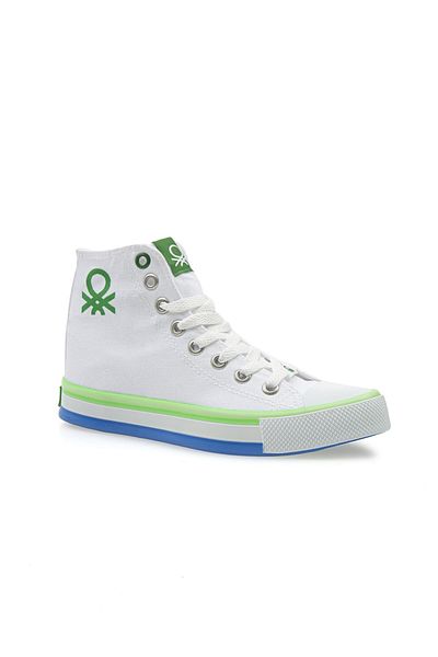 Benetton Pantofi sport de damă alb-verde 30189