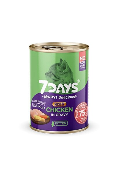 7DAYS Tahılsız Taze Tavuklu Soslu Yavru Kedi Konservesi 415 Gr