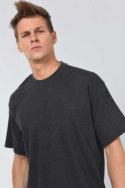ECKO UNLTD Ανδρικό μπλουζάκι Ferris Oversize Anthracite Melange - Ποδηλατικό γιακά