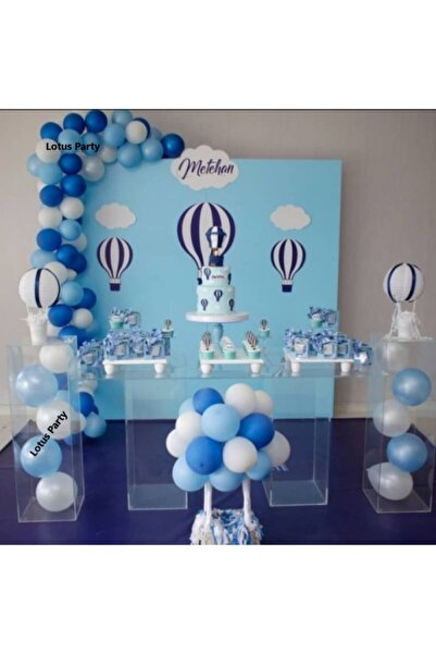 LOTUS PARTY 50 Pieces - Metallic Navy Blue - Blue - White - Pink Balloon Chai...