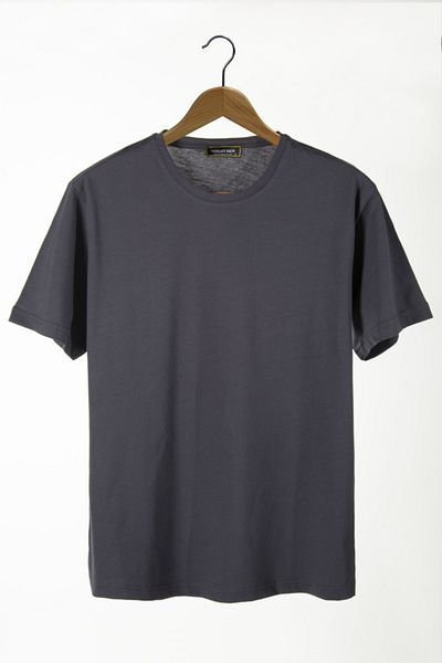 Terapi Men Unisex Anthracite Crew Neck Oversize Basic Cotton T-shirt