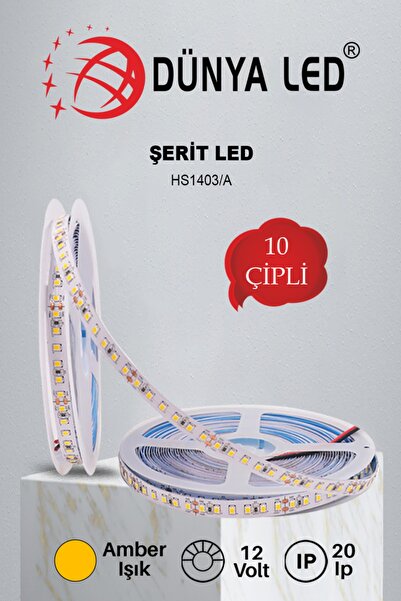 DÜNYA LED Hs.1403 k 10 Çipli 5 Metre Iç Mekan Kırmızı Şerit Led