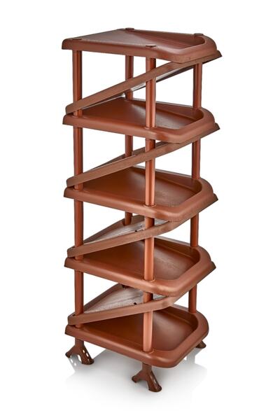 CepAvm 5 Katlı Zikzak Ayakkabılık Plastik-kahve