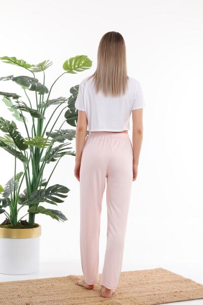 Arvin Pijama Kadın Pembe Düz Renk Termal Pijama Altı
