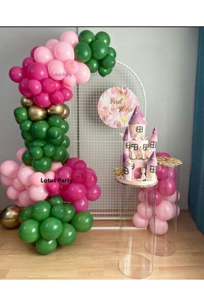 LOTUS PARTY 50 Pieces - Metallic Pink - Fuchsia - Dark Green - Chrome Gold Ba...