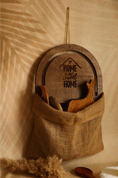 Hoyatap Dekoratif Duvar Dekoru-ahşap Oyma Home Sweet Home Yazılı Hazneli Kaşı...