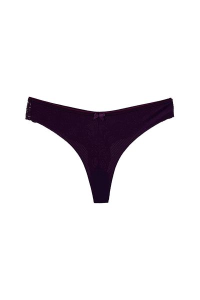 HNX Γυναικείο εσώρουχο Purple Micro Fabric Lace Back Thong