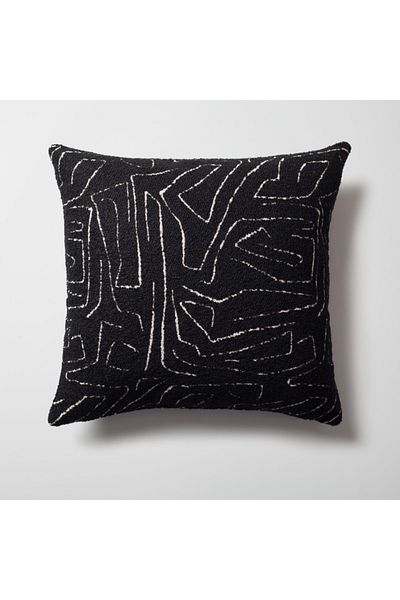 Fineroom Living "Amorphous" - Perna cu model abstract 50x50 negru (Include perna interioara)