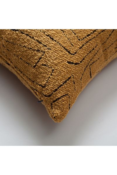Fineroom Living " Amorphous " - Abstract Patterned 35x70 Throw Pillow Mustard (Includes Inner Pillow)