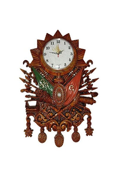 Genel Markalar Osmanlı Devlet Arması Duvar Saati Bakır Renk