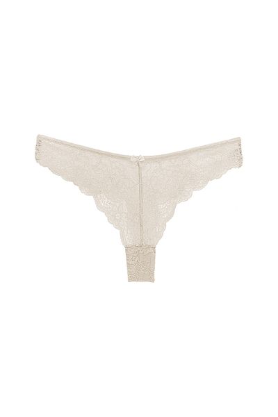 HNX Ecru Lace Brazil String Women's Panties